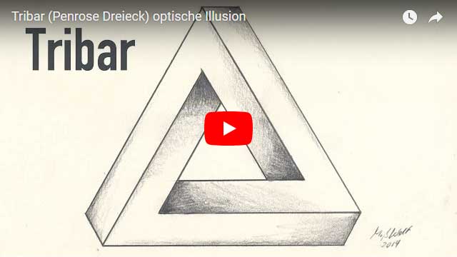Optische Illusion: Tribar (Penrose Dreieck)